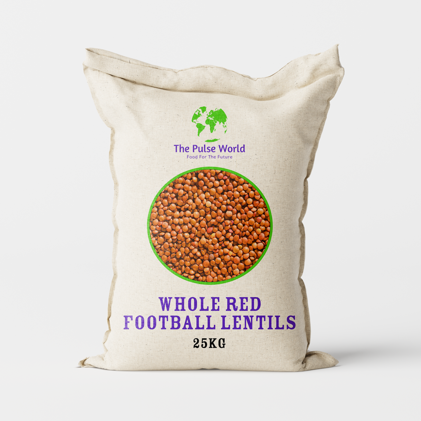 Whole Red Football Lentils (Masur Football) 25Kg